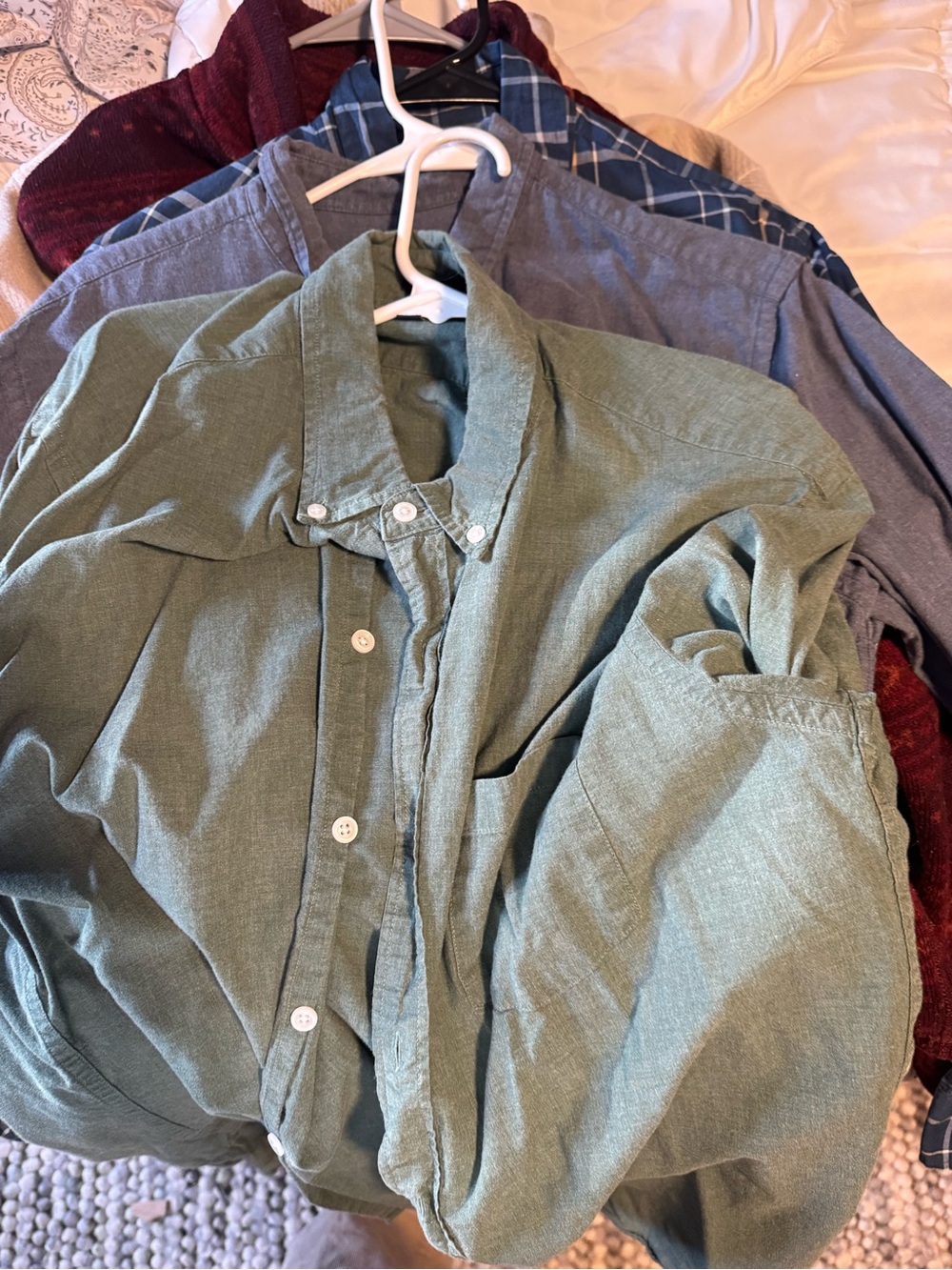 J. Crew Olive Green Casual Button-Down Shirt